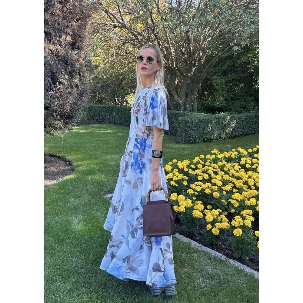 Aje Blue Floral Midi Dress - Picture 2 of 13